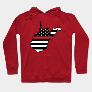 Thin Red Stripe  Flag West Virginia Hoodie